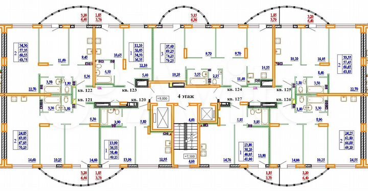 3-к. квартира, 79,3 м², 4/14 эт.