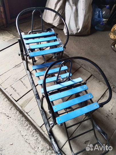 Санки для двойни с колесами