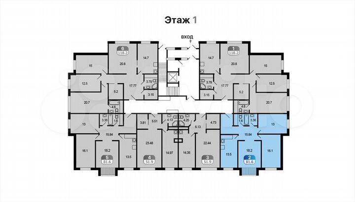 3-к. квартира, 81,6 м², 1/4 эт.