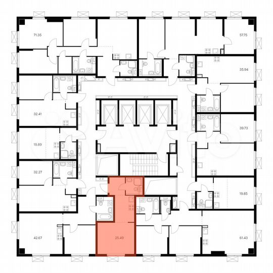 Квартира-студия, 25,5 м², 12/33 эт.