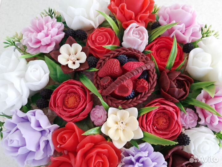 Мыльные букеты ручной работы
