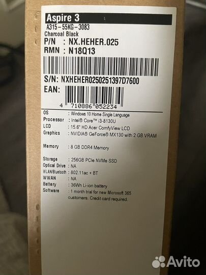 Ноутбук acer aspire 3