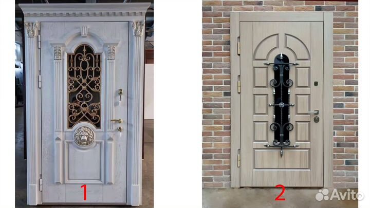 Дверь входная с ковкой и стеклом новая