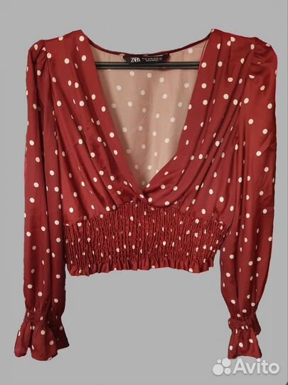 Блузка zara xs в горошек