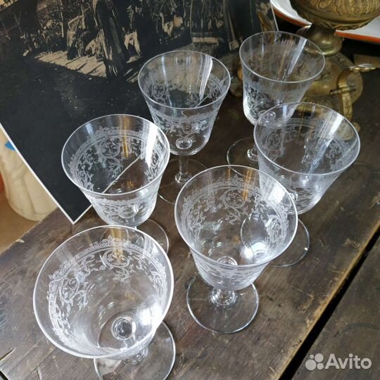 Комплект Старинные фужеры пантография 6 штук