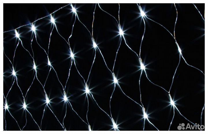 Светодиодная новогодняя гирлянда сетка на окно