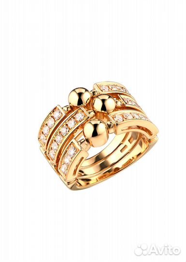 Кольцо Bvlgari Allegra Triple Band Yellow Gold & D