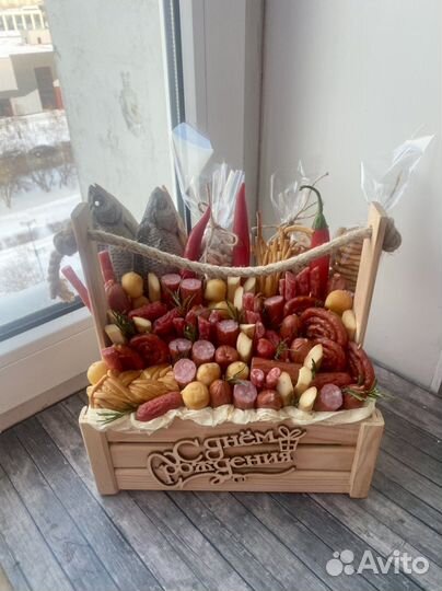 Съедобные мужские букеты в ящиках