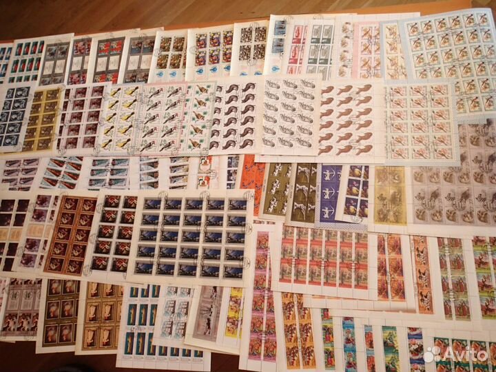 Коллекция гашеных марок в листах СССР 82 шт