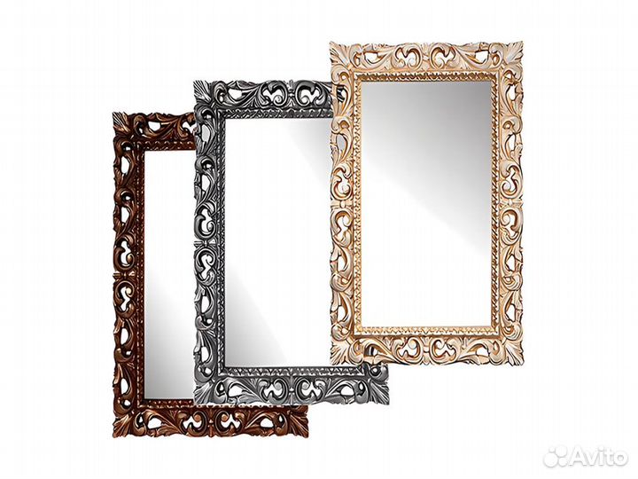 Зеркало настенное багира 1, Белое золото