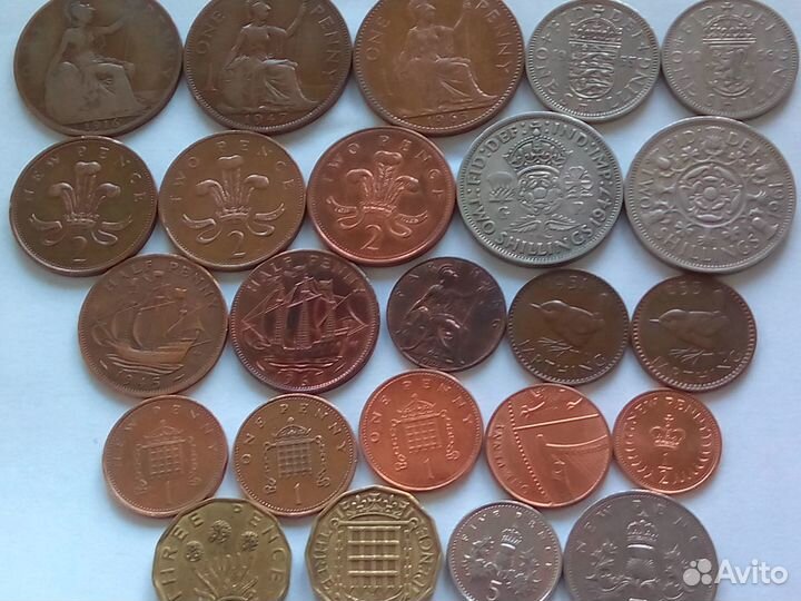 Монеты Великобритании, Франции, Японии, юар, Кении