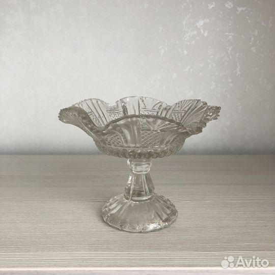 Редкая Ажурная ваза Мальцов. Конфетница. Стекло