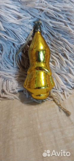 Елочная игрушка СССР буденовец стеклянная