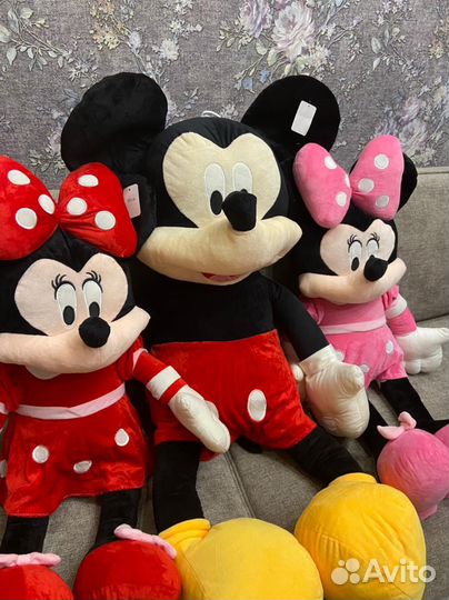 Большие мягкие игрушки Микки Маус и Минни Маус
