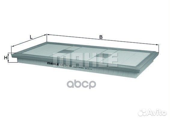 Фильтр возд.mercedes W204 2011 LX3140 Mahle/Kn