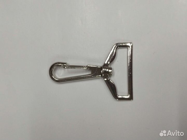 Карабин металлический поворотный 32 мм цвет никель