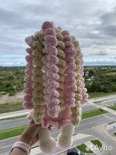 Вязаные игрушки единорог с метрикой