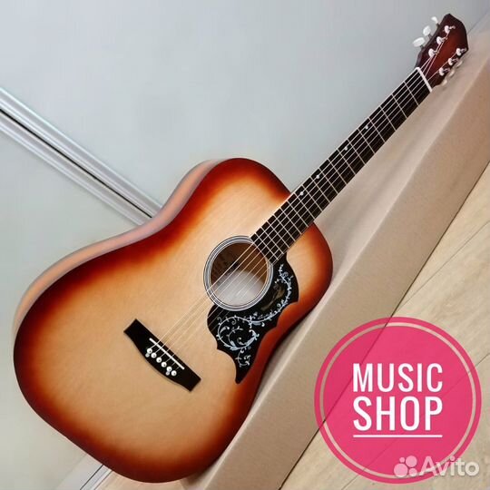 Гитара новая акустическая концертная широкий гриф