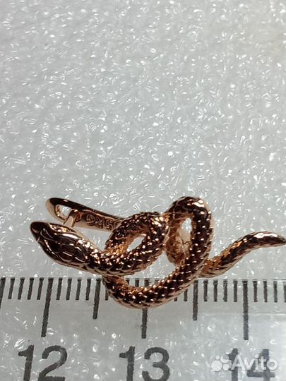 Серьги Золото 585 RG Змейки