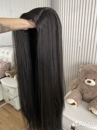 Парик чёрный на сетке 60 см