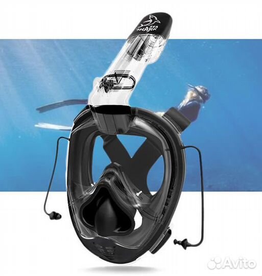 Полнолицевая маска для плавания SeaShark Pro