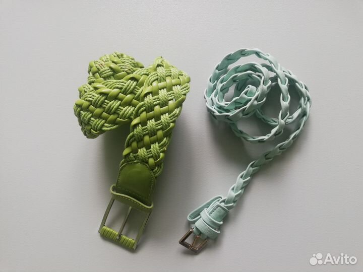 Ремень женский цветной плетёный