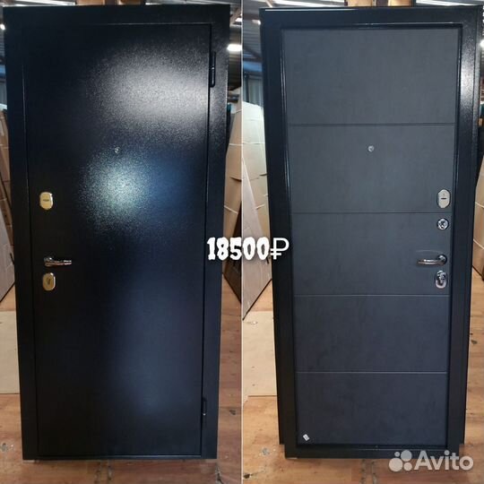 Дверь 7.5 см Гарда букле чёрный бетон графит