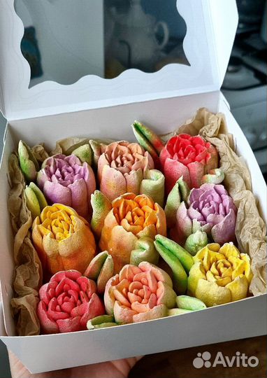 Цветы из зефира,сладкий букет