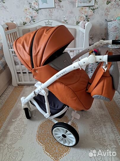 Детские коляски 2 в 1 эко кожа