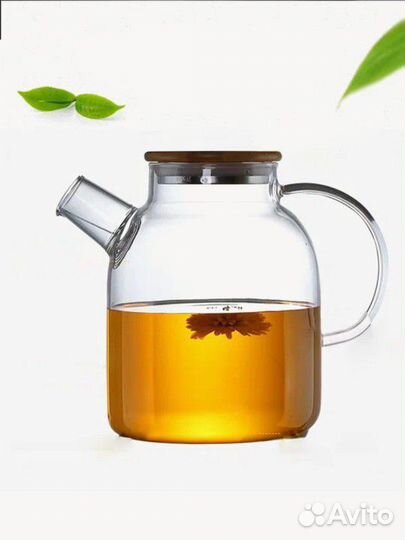Чайник заварочный стеклянный с крышкой 1600мл