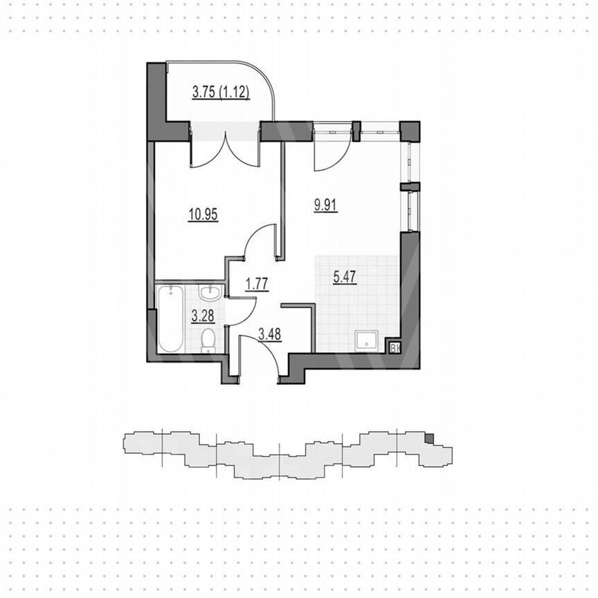 1-к. квартира, 38,6 м², 18/29 эт.