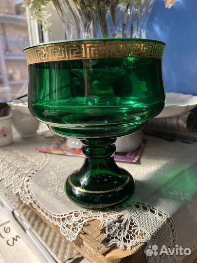 Хрустальная ваза богемия