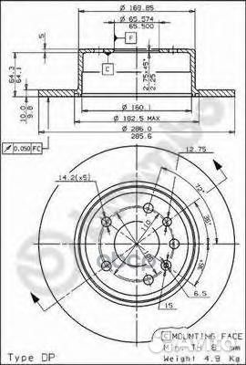 Тормозной диск 08701510 Brembo