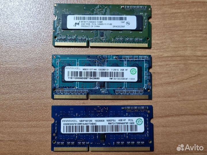 DDR, DDR2 (sodimm), DDR(L) 3 (sodimm)