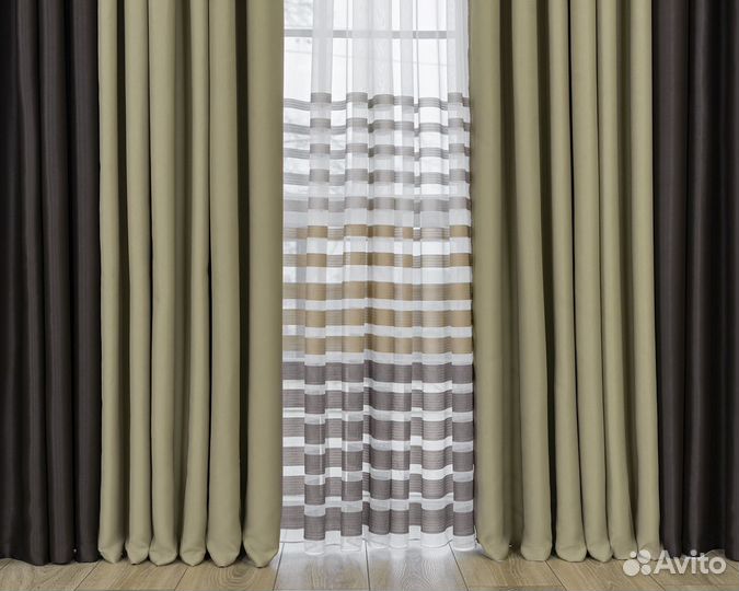 Комплект портьер блэкаут Марсель Дюна шторы