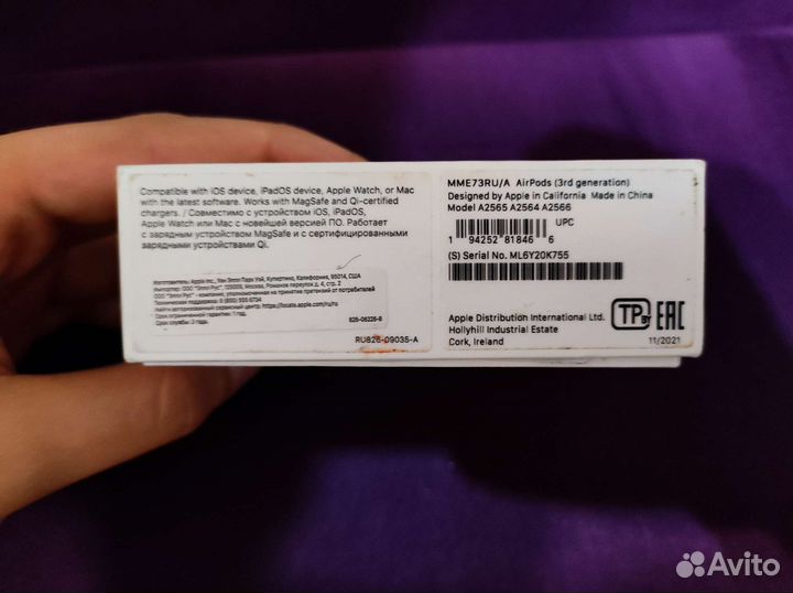 Apple airpods 3 оригинал