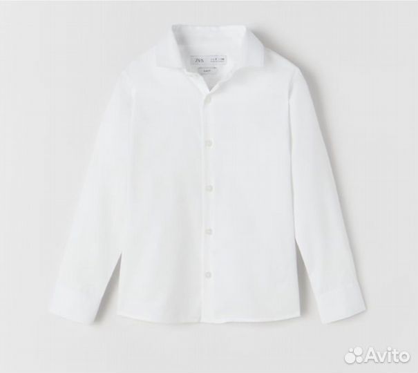 128,Новая белая рубашка для мальчика Zara