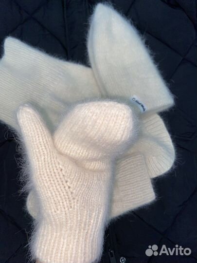 Вязаный комплект пух норки