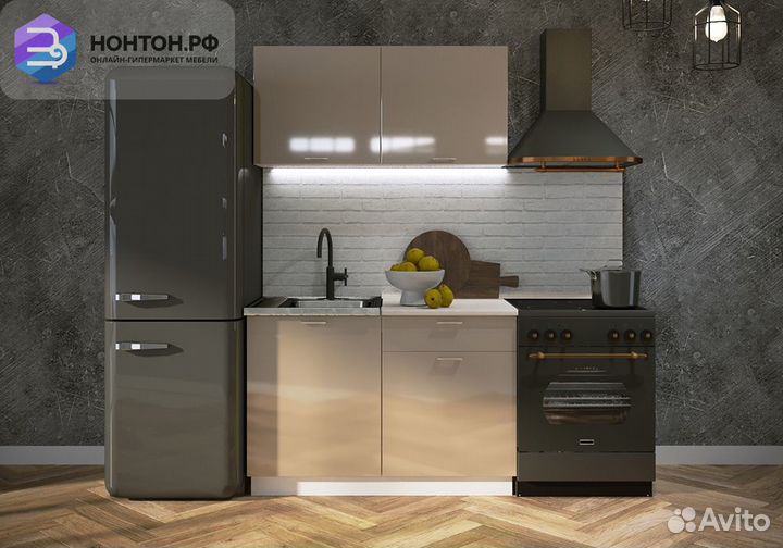 Кухня Ритмо 1.2м мдф капучино глянец