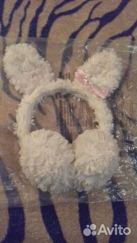 Меховые наушники с ушками на весну