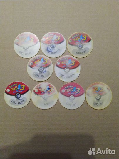 Фишки, кэпсы, биты Покемон Pokemon разные (брак)