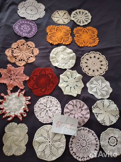 Салфетки вязаные от 6 до 39 см. Круглые много