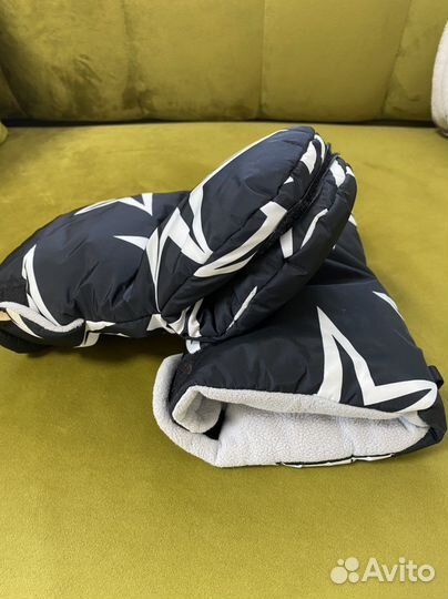 Муфта-варежки для рук на коляску эко-пух