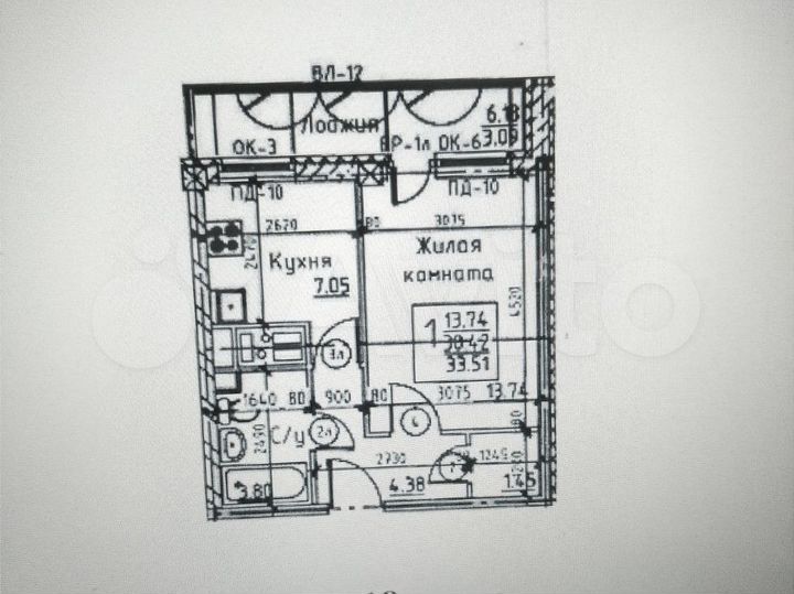 1-к. квартира, 33,5 м², 18/21 эт.