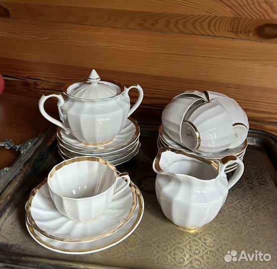 Сервиз чайный 20 предметов Золотая лента Вербилки