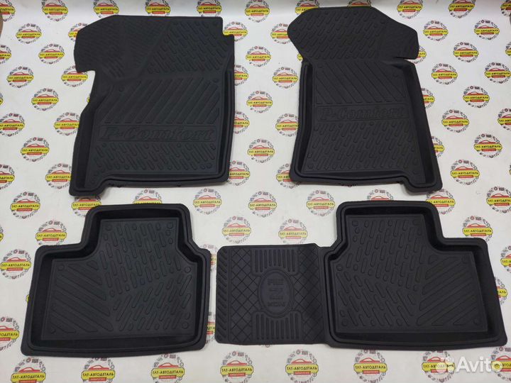 Резиновые коврики салона Приора