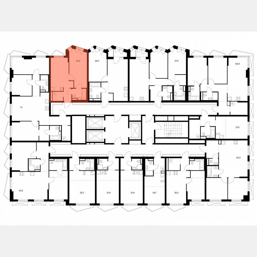 1-к. квартира, 35,9 м², 22/24 эт.