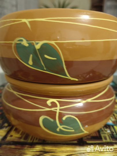 Керамические миски- горшки.Новые.4 штуки