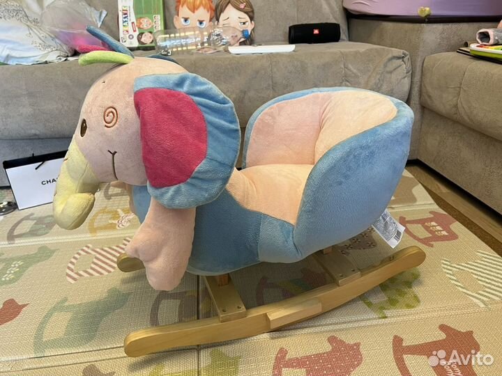 Детская качалка слон мягкая