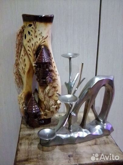 Ваза керамика, подсвечник 